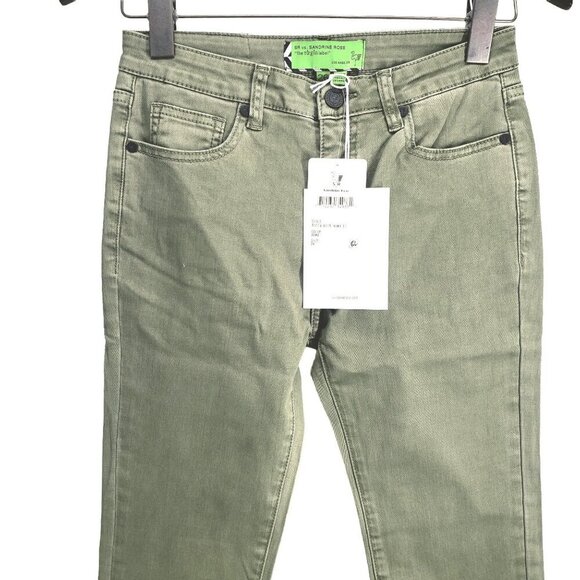 New Sandrine Rose by Free People Army Green Skinny Jeans‎ Women's Size 26 NWT - Picture 5 of 14